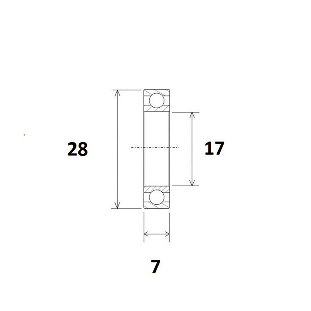 Black Bearing 17287 2rs (17x28x7) max bearing